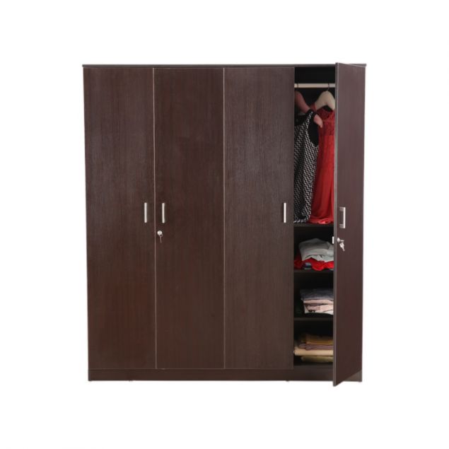 Engineered Wood 4 door wardrobe in Wenge Colour
