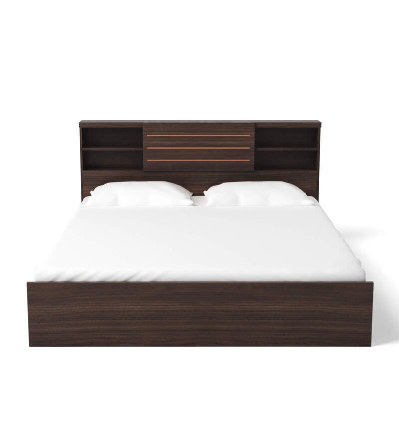 Kaito Queen Size Bed With Box Storage In Wenge Finish