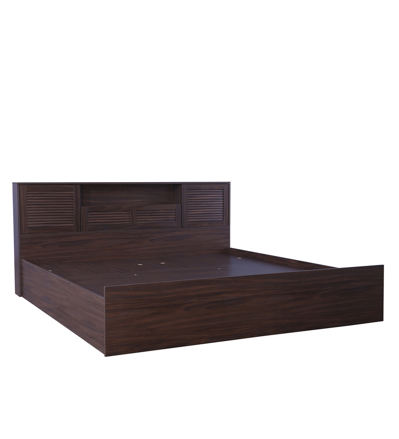 Bolton King Size Bed with Storage in Walnut Finish